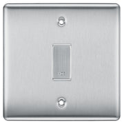 BG Brushed Steel 1 Gang Engraved Appliance Grid Switch Custom Labelled by British General (BG-BRUSHED-STEEL-CUSTOM-1GANG-SWITCH)