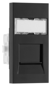 BG EMRJ45C6B Black 1 Module Euro Module IDC Cat6 RJ45 Data Outlet by British General (BG-EMRJ45C6B-Shopify-SA_1)