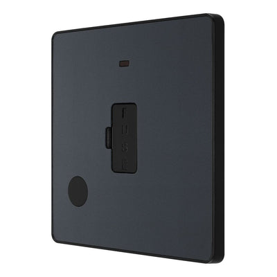 BG Evolve Matt Grey 13A Flex Outlet Neon Unswitched Fused Connection Unit PCDMG54B with 25mm Steel Back Box