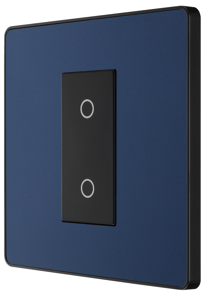 PCDDBTDM1B Side - This Evolve Matt Blue single master trailing edge touch dimmer allows you to control your light levels and set the mood.