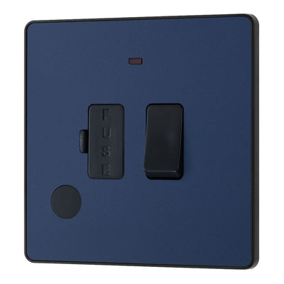 BG Evolve Matt Blue 13A Switched Spur + Neon PCDDB52B with 35mm Steel Back Box