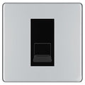 BG Screwless Polished Chrome Single RJ11 Telephone Socket FPCRJ111 - Black Insert