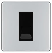 BG Screwless Polished Chrome Single RJ11 Telephone Socket FPCRJ111 - Black Insert by British General (BG-FPCRJ111B)