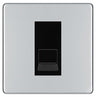 BG Screwless Polished Chrome Single RJ11 Telephone Socket FPCRJ111 - Black Insert by British General (BG-FPCRJ111B)