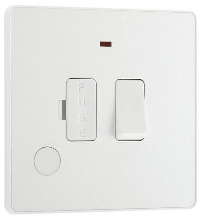 BG PCDCL52W Pearlescent White Evolve 13A Flex Outlet Neon Switched Fused Spur Unit - White Insert