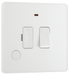 PCDCL52W Front - This Evolve pearlescent white 13A fused and switched connection unit from British General with power indicator provides an outlet from the mains containing the fuse, ideal for spur circuits and hardwired appliances.