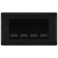 BG Nexus Matt Black 4 Gang IDC Secondary Telephone Socket - Black Insert
