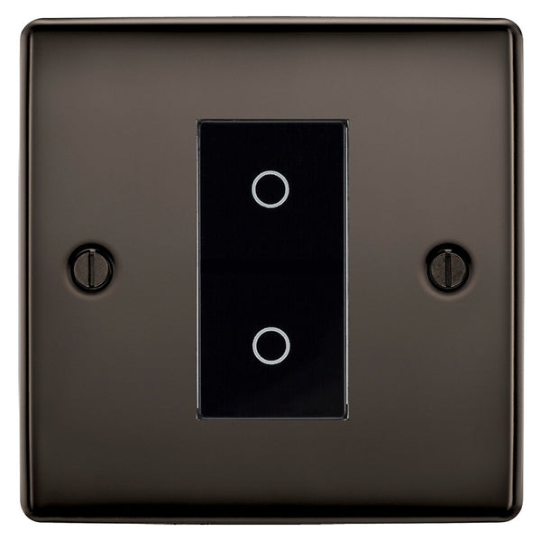 BG Nexus Black Nickel Single Master Touch Dimmer Switch Black Insert NBNTDM1B