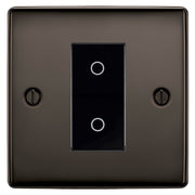 BG Nexus Black Nickel Single Master Touch Dimmer Switch Black Insert NBNTDM1B by British General (BG-EMTDMB+NBNEMS1)