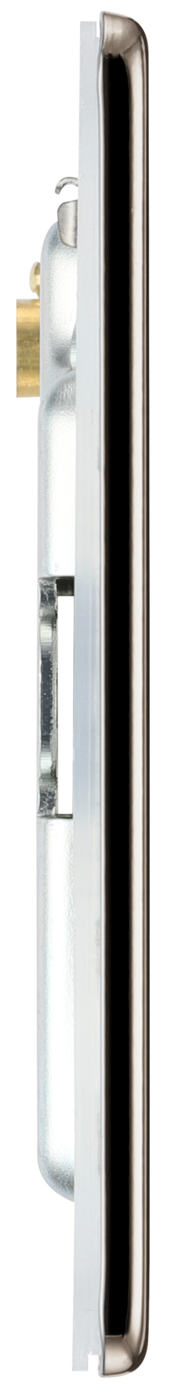 FBN94 Side - This screwless black nickel single blank plate from British General is ideal for covering unused electrical connections and has a slim clip-on/off front plate for a luxurious finish