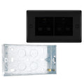 BG Nexus Matt Black Single 13A Socket Unswitched NFB24B with 25mm Steel Back Box