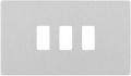 BG RPCDBS3W Evolve Grid Brushed Steel 3 Module Rectangular Front Plate - White Trim