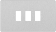 BG RPCDBS3W Evolve Grid Brushed Steel 3 Module Rectangular Front Plate - White Trim