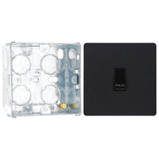 BG Evolve Matt Black 10AX 1 Way Press Switch PCDMB14B with 35mm Steel Back Box