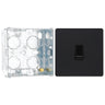 BG Evolve Matt Black 10AX 1 Way Press Switch PCDMB14B with 35mm Steel Back Box by British General