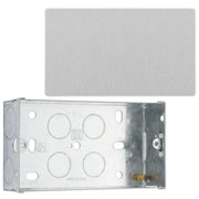 BG Evolve Brushed Steel Double Blank Plate PCDBS95W with 35mm Steel Back Box