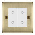 BG Nexus Antique Brass Double Master Touch Dimmer Switch - White Insert