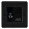 BG Nexus Matt Black TV Aerial & Secondary Telephone Socket Black Insert