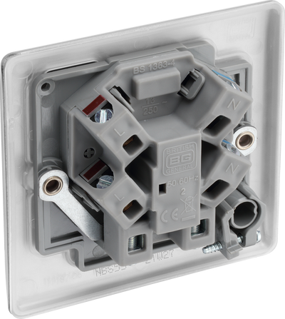 BG NBS55 Nexus Metal Brushed Steel 13A Flex Output Unswitched Fused Spur Unit