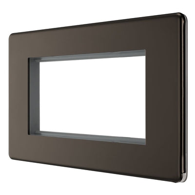 BG Screwless Black Nickel 4G Faceplate with 45W USB A+C Charger Modules – Black Insert