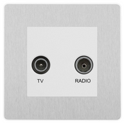 BG Evolve Brushed Steel TV & FM Socket PCDBSTVFMW by BG Evolve (BG-PCDBSTVFMW)