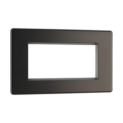 BG Screwless Black Nickel 4G Faceplate with 45W USB A+C Charger Modules – Black Insert