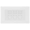 BG White Moulded 3 Gang RJ45 CAT6 Data Socket White Inserts