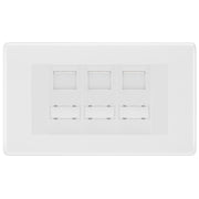 BG White Moulded 3 Gang RJ45 CAT6 Data Socket White Inserts by British General (BG-NWMRJ453C5EW)