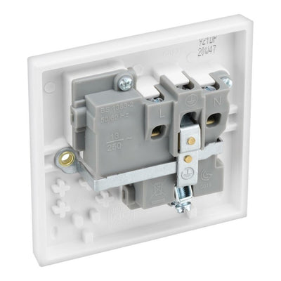 BG 921 Moulded Square Edge | White | 1 Gang 13A 1 Pole Switched Socket by British General (BG-921)