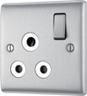 BG NBS99W 15a, 1 Gang Switched Socket Round Pin Brushed Steel by British General (BG-NBS99W-Shopify-SA_1)