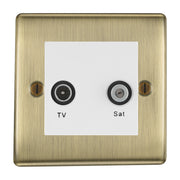 BG Nexus Metal Antique Brass TV & Satellite Socket NABTVSATW by British General (BG-NABTVSATW)