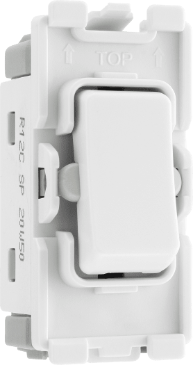 BG R12C Nexus Grid White 20A 20AX 2 Way 1 Pole Centre-Off Switch Module