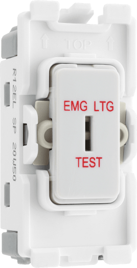 BG R12EL Nexus Grid White 20A 20AX 2 Way 1 Pole EMG LTG TEST Key Switch Module