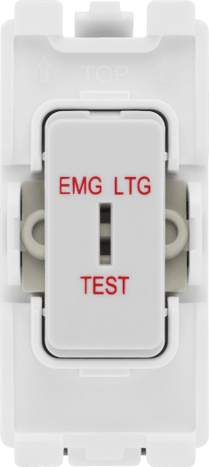 BG R12EL Nexus Grid White 20A 20AX 2 Way 1 Pole EMG LTG TEST Key Switch Module