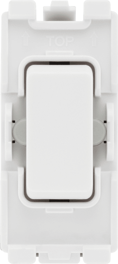 BG R14C Nexus Grid White 20A 20AX 2 Way 1 Pole Retractive PRESS Centre-Off Switch Module