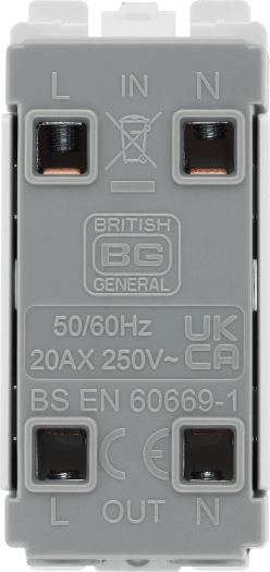 BG R31 Nexus Grid White 20A 20AX 2 Pole LED Indicator Switch Module