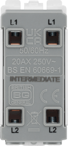 BG RBS13 Nexus Grid Brushed Steel 20AX Intermediate Switch Module