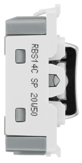 BG RBS14C Nexus Grid Brushed Steel 20AX 2 Way Centre-Off Retractive Switch Module