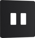 BG RPCDMB2B Evolve Grid Matt Black 2 Module Square Front Plate - Black Trim