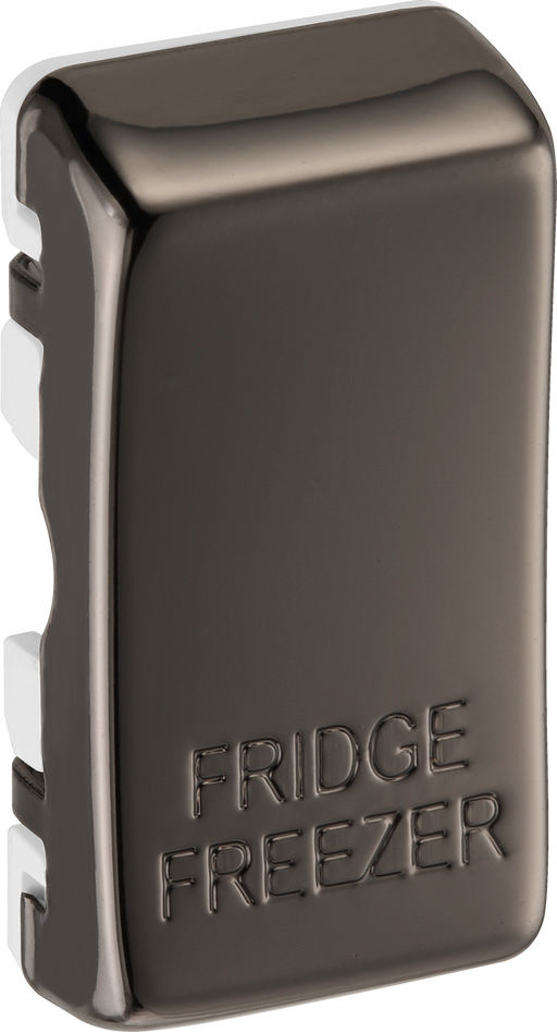 RRFFBN Side - This black nickel finish rocker can be used to replace an existing switch rocker in the British General Grid range for easy identification of the device it operates and has 'FRIDGE FREEZER' embossed on it.