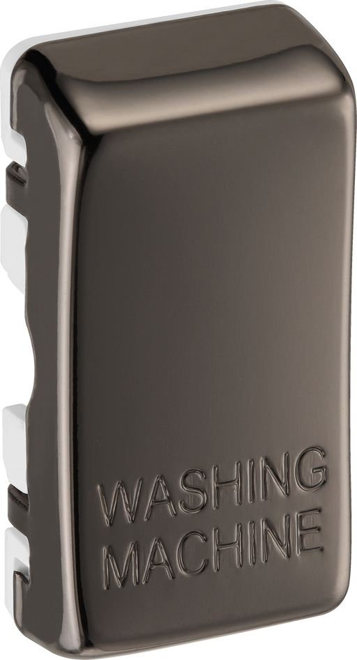 RRWMBN Side - This black nickel finish rocker can be used to replace an existing switch rocker in the British General Grid range for easy identification of the device it operates and has 'WASHING MACHINE' embossed on it.