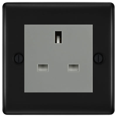 BG Nexus Matt Black 13A Unswitched Socket NFBUSSG by British General (BG-NFBUSSG)