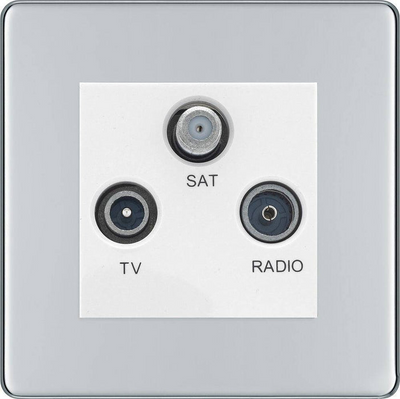 BG Nexus Screwless Polished Chrome TV/FM/SAT Socket FPC67W by BG Nexus (BG-FPC67W)