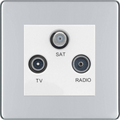 BG Nexus Screwless Polished Chrome TV/FM/SAT Socket FPC67W