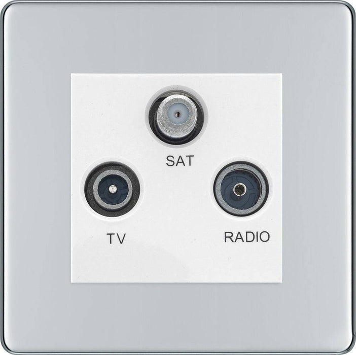 BG Nexus Screwless Polished Chrome TV/FM/SAT Socket FPC67B