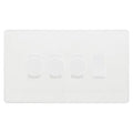 BG Evolve Pearlescent White 4 Gang Switch 3x Trailing Edge LED Dimmer 1x Intermediate Custom Grid Switch