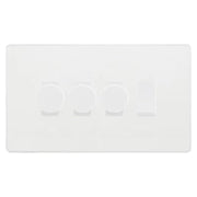 BG Evolve Pearlescent White 4 Gang Switch 3x Trailing Edge LED Dimmer 1x Intermediate Custom Grid Switch by British General (BG-Evolve-CL-4G-CUSTOM-3x-Dimmer-1x-INT)