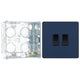 BG Evolve Matt Blue 2 Gang 20A 16AX 2 Way Light Switch PCDDB42B with 35mm Steel Back Box