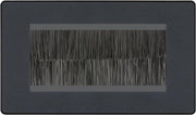 BG Evolve Matt Grey Double 4 Gang Brush Cable Entry Wall Plate Black by British General (BG-PCDMGEMR4B+EMFO)