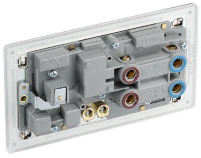 BG Electrical FBS70G Nexus Screwless Flat-Plate Switched Socket Cooker Unit Brushed Steel Grey Insert 45A